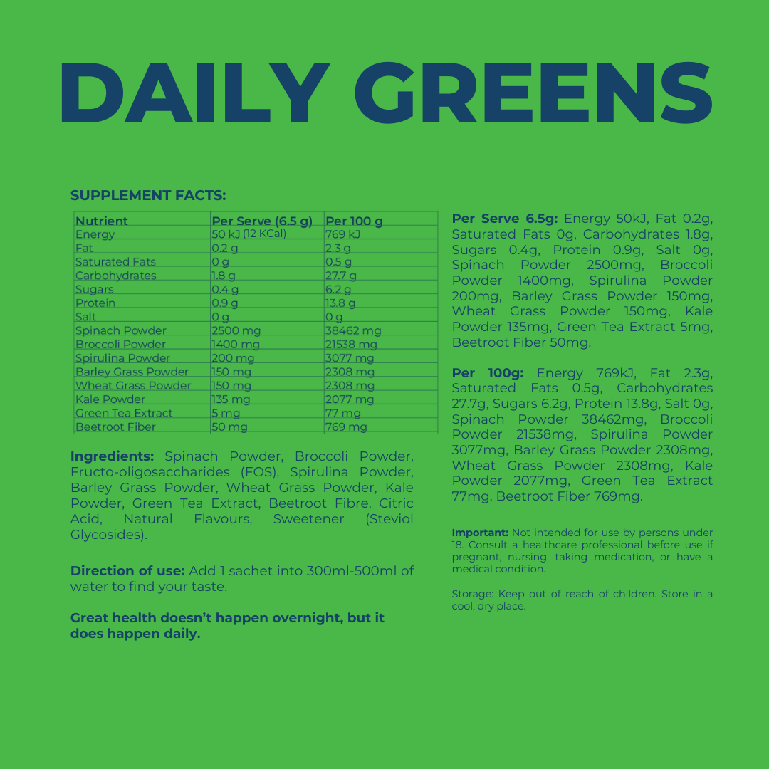 Tropical Pineapple Daily Greens ingredients