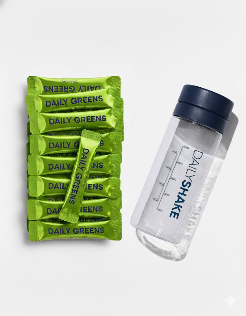 Tropical Pineapple Daily Greens with shaker bottle