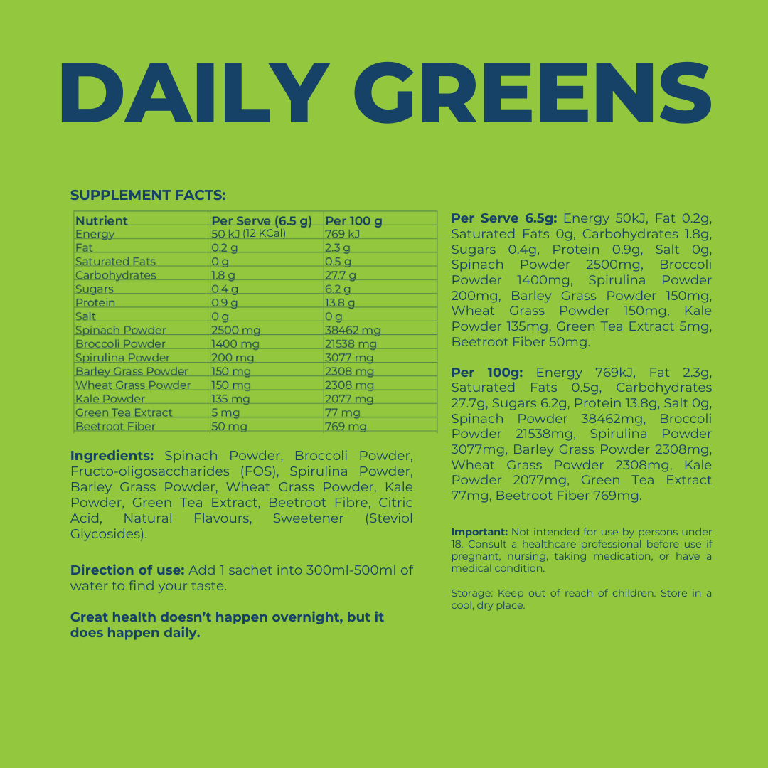 Juicy Berry Daily Greens ingredients